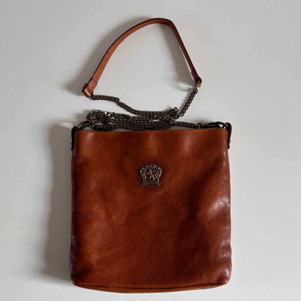 Pratesi Italian Brown Leather Crossbody Bag